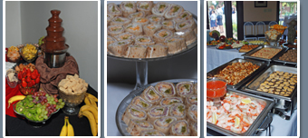 Three pictures of Panache catered buffet
